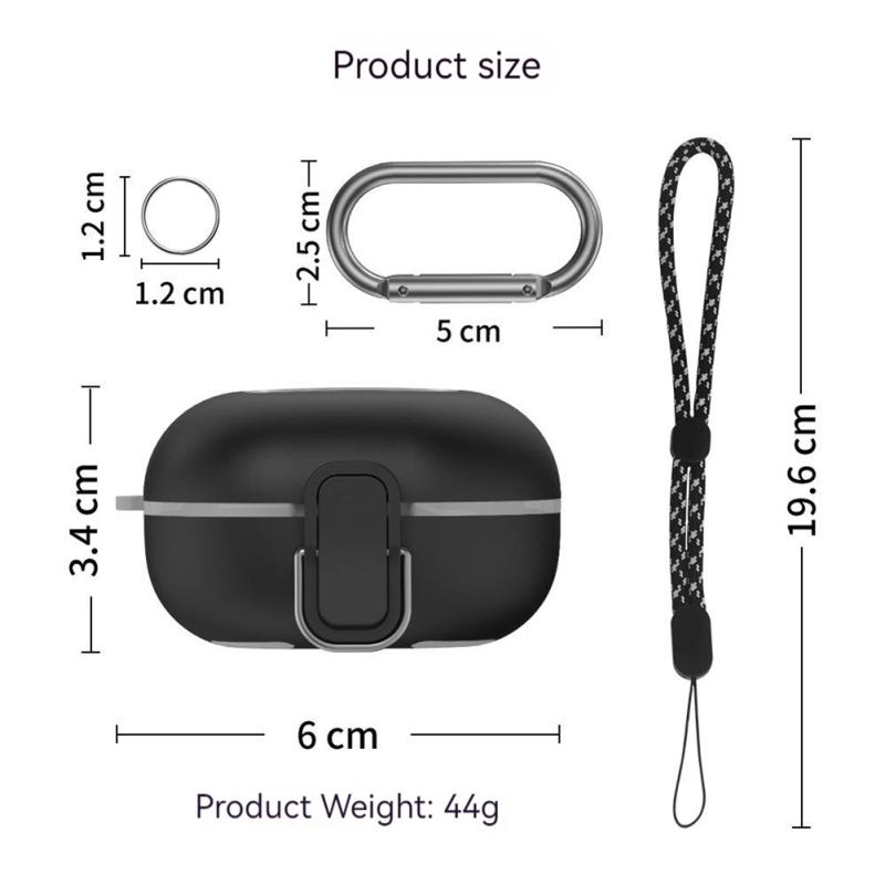 Hovedtelefonetui Stødsikkert Beskyttelsescover Med Snor Karabin Kompatibel Til Samsung Galaxy Buds