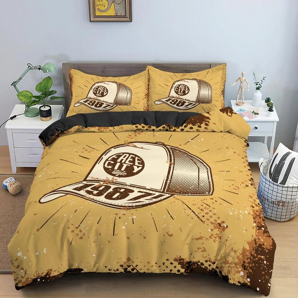 Grunge Background Illustration Duvet Cover Set 3D Retro Bedding Set With Pillowcase King Queen Twin Size Bedclothes 2/3Pcs