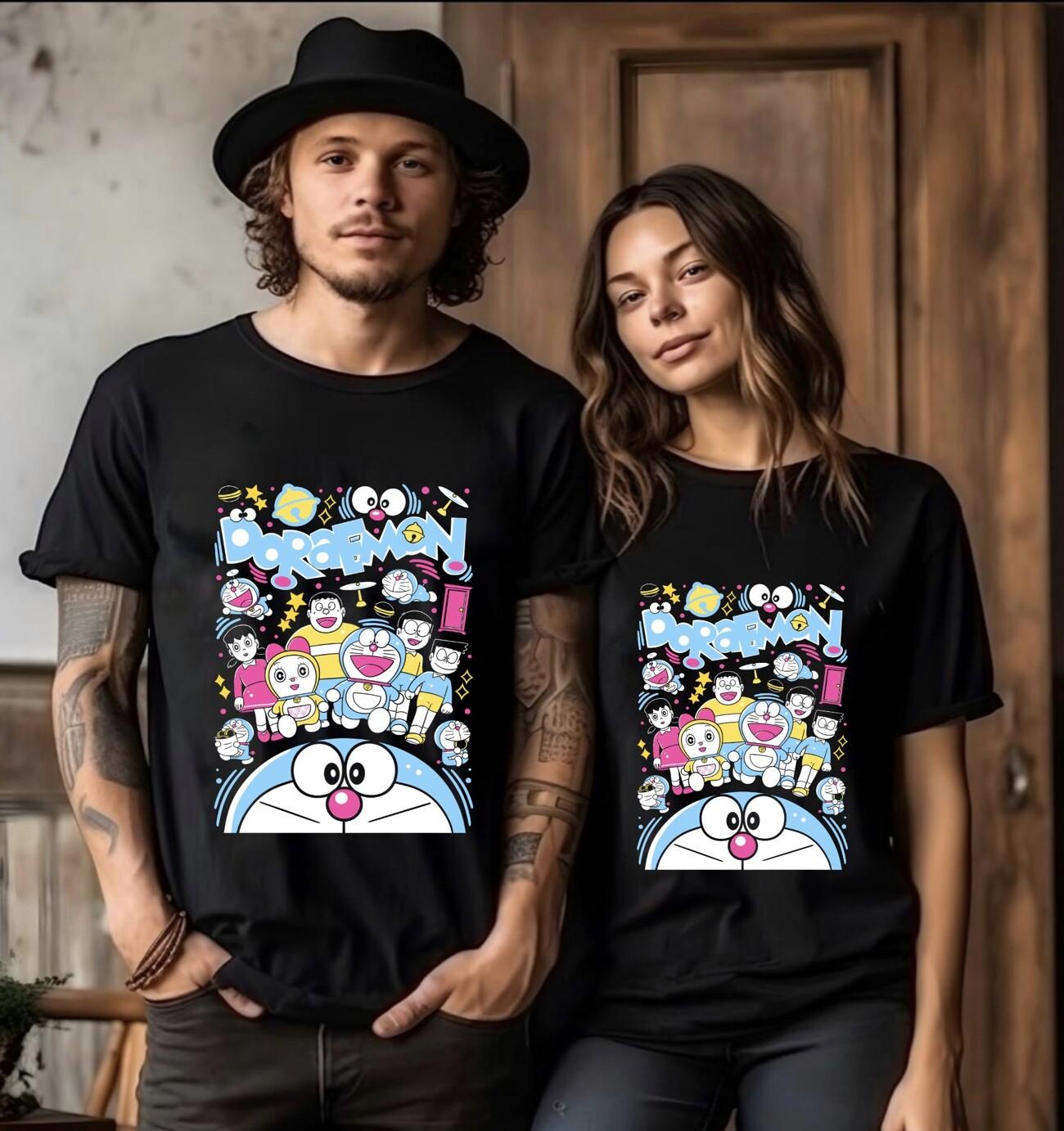 Doraemon T-Shirt Mens Womens Tees Top Gian Dorami Suneo Girl Nobi Shizuka Anime Gifts Shirt Soft Tee 4XL