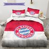 FC Bayern München Team Logo Muster Bettwäsche Heimdekoration Geburtstagsgeschenk (1 Bettbezug + 2 Kissenbezüge, ohne Füllung)