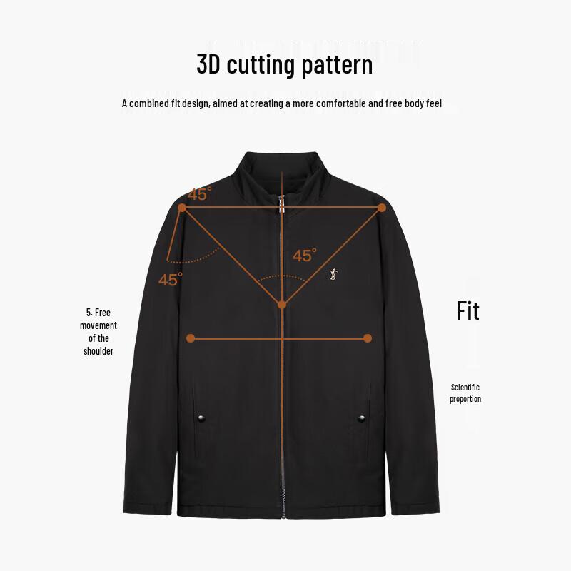 Men's Padded Embroidered Windproof Stand-up Collar Jacket