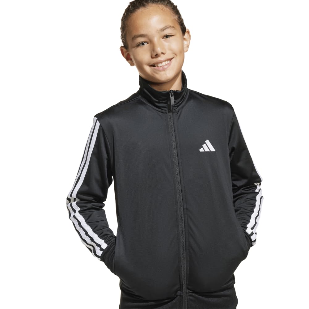 Adidas Tracksuit Set for J150 Kids' Boys, Top Black/White, Bottom Black/White (JD6502)