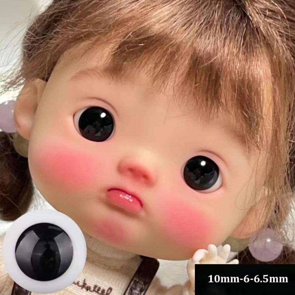 Pure Round Movable Glass Eyes Eyeball with Handles Safety Animal Toys  For BJD Doll/for OB11 Dolls 10mm-6-6.5