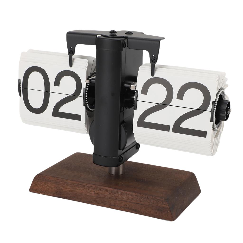 Ceas de Birou cu Clapete Retro Numere Mari Mecanic Automatic Ceas cu Clapete pentru Camera de Zi Birou Acasă