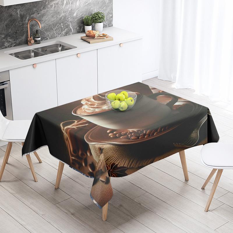 Abstract Art Food Illustration Tablecloth Oil-proof Tablecloth Waterproof Picnic Fabric Nordic Home Decoration