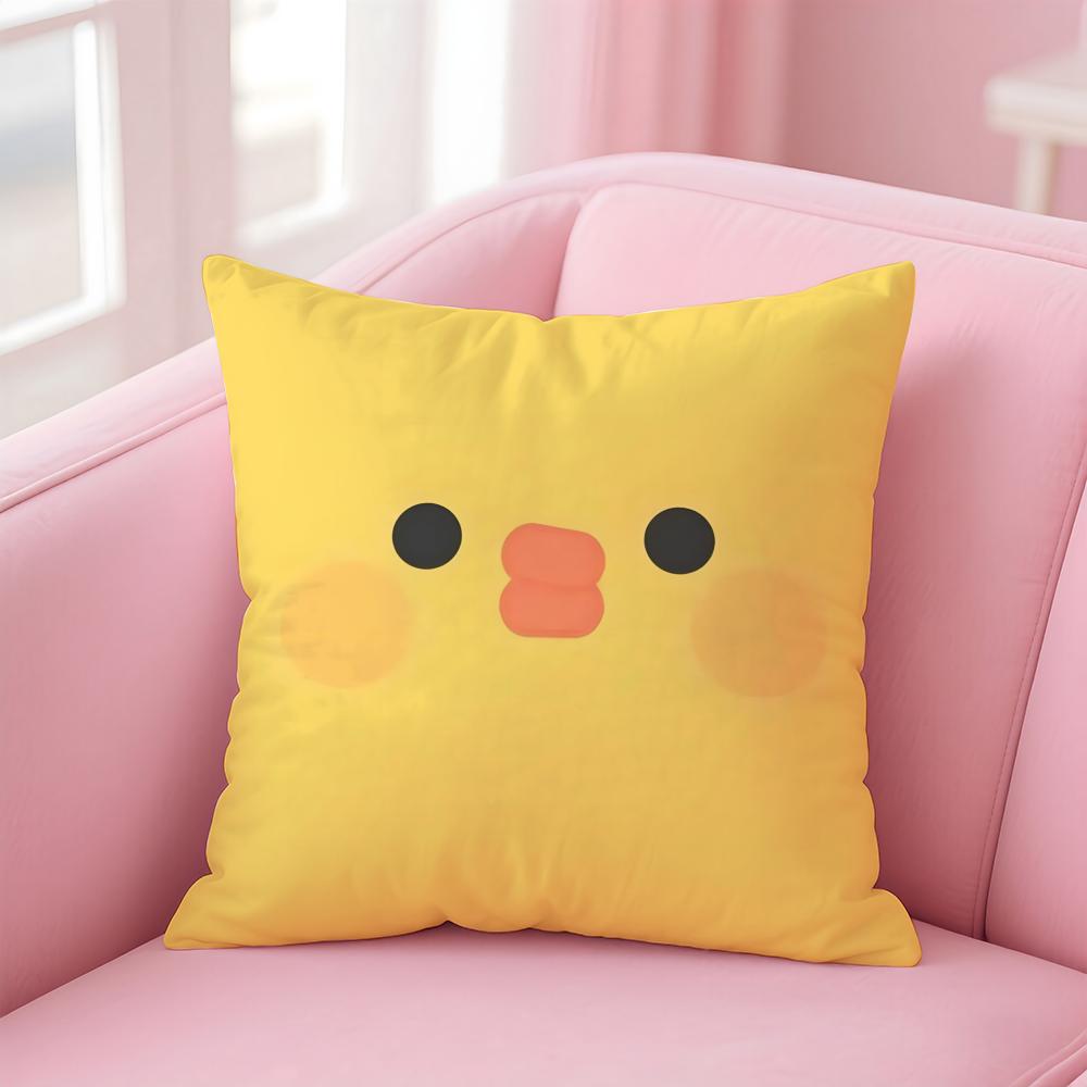 EEmoji Pattern Cushion Cover Linen Pillowcase Cover Soft Decor for Sofa Home Room