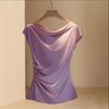 Silk Blouse For Women Summer Elegant Style With Loose Fit And Crew Neck