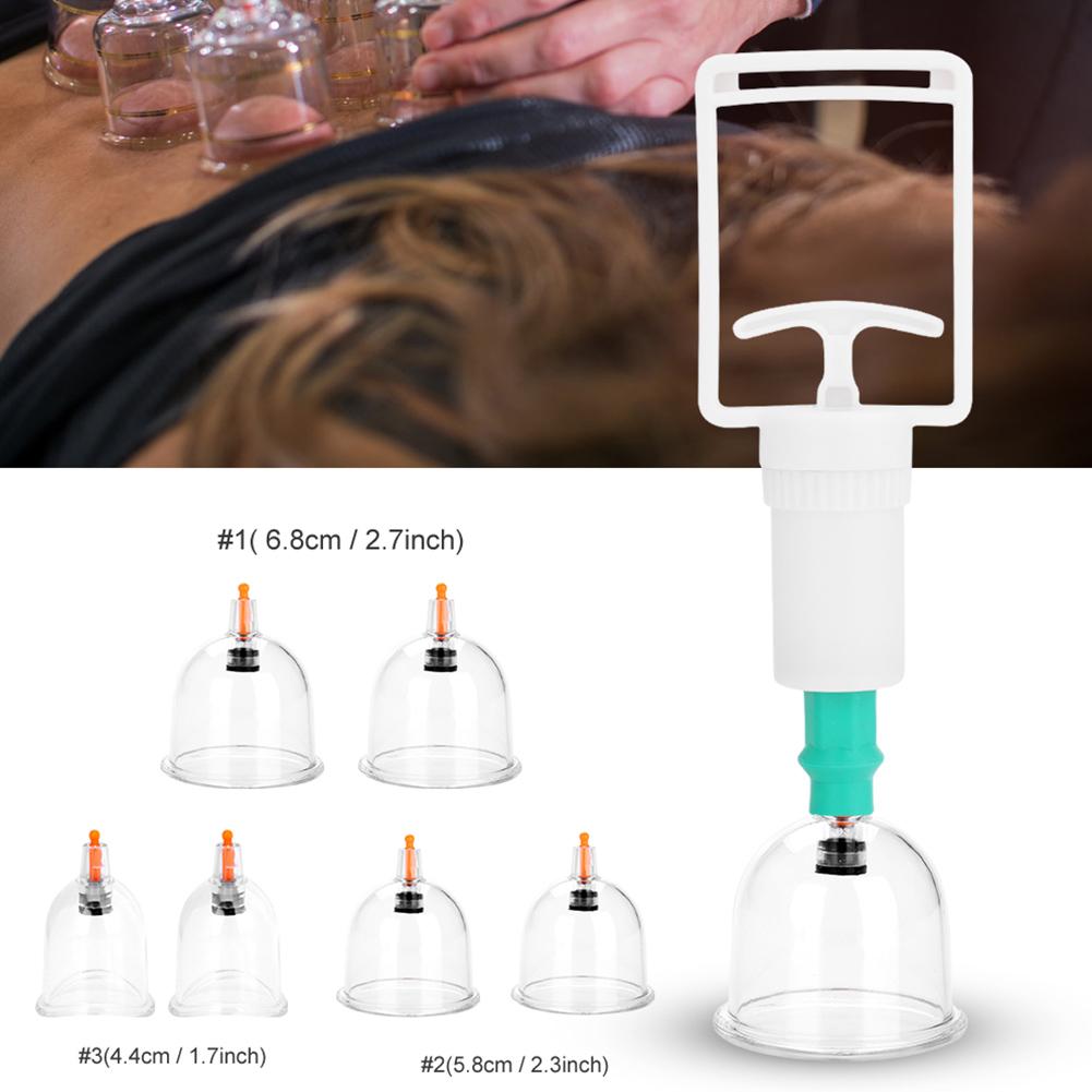 6pcs/lot Cups Chinese Medical Cupping Sets Device Vacuum Body Cupping Cans Healthy Massage