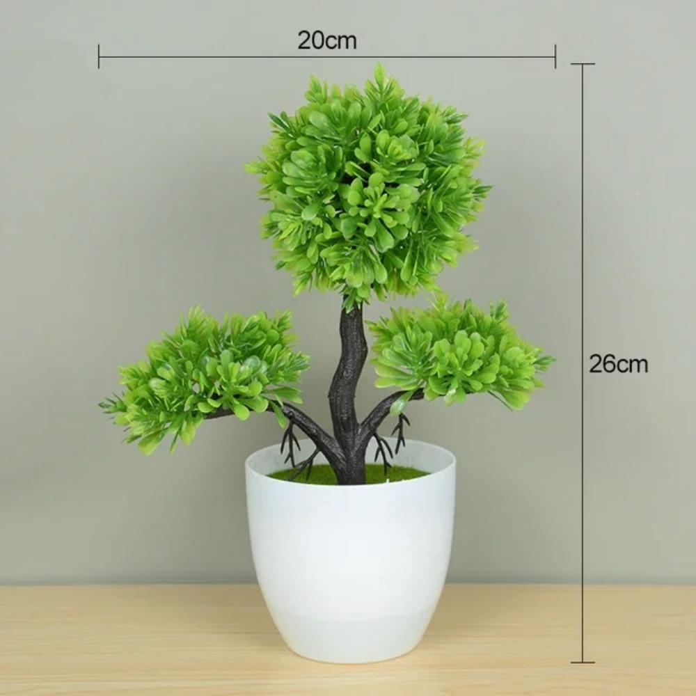Plante Artificiale la Ghiveci Bonsai Verde Copac Mic Plante Iarbă Ghiveci Ornament Flori Artificiale pentru Decor Grădină Nuntă Petrecere Iederă