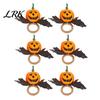 Holiday Table Setting Decor Halloween Napkin Ring, Pumpkin, Eyeball, Spider, Skull Holder Durable Rings for Dinner Decor, Party Supplies Ring
