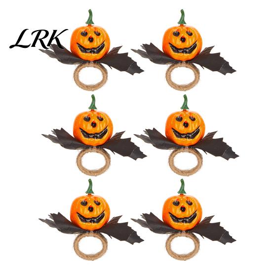 Holiday Table Setting Decor Halloween Napkin Ring, Pumpkin, Eyeball, Spider, Skull Holder Durable Rings for Dinner Decor, Party Supplies Ring