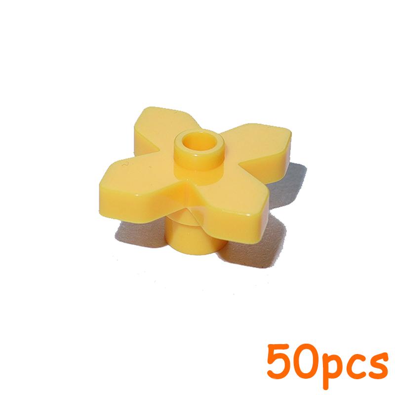 Non-Toxic 50Pcs Plants Accessories 2X2 Rounded Flower Moc City Pine Tree Branch Bush Grass Building Bricks 4727 4728