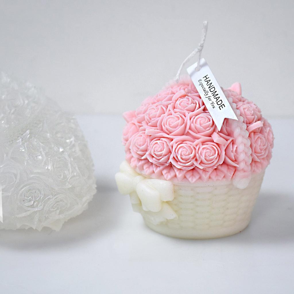 3D Flower Basket Candle Mold Silicone Mould for Unique Handmade Crafts Epoxy Resin Wedding Decoration Making Mold