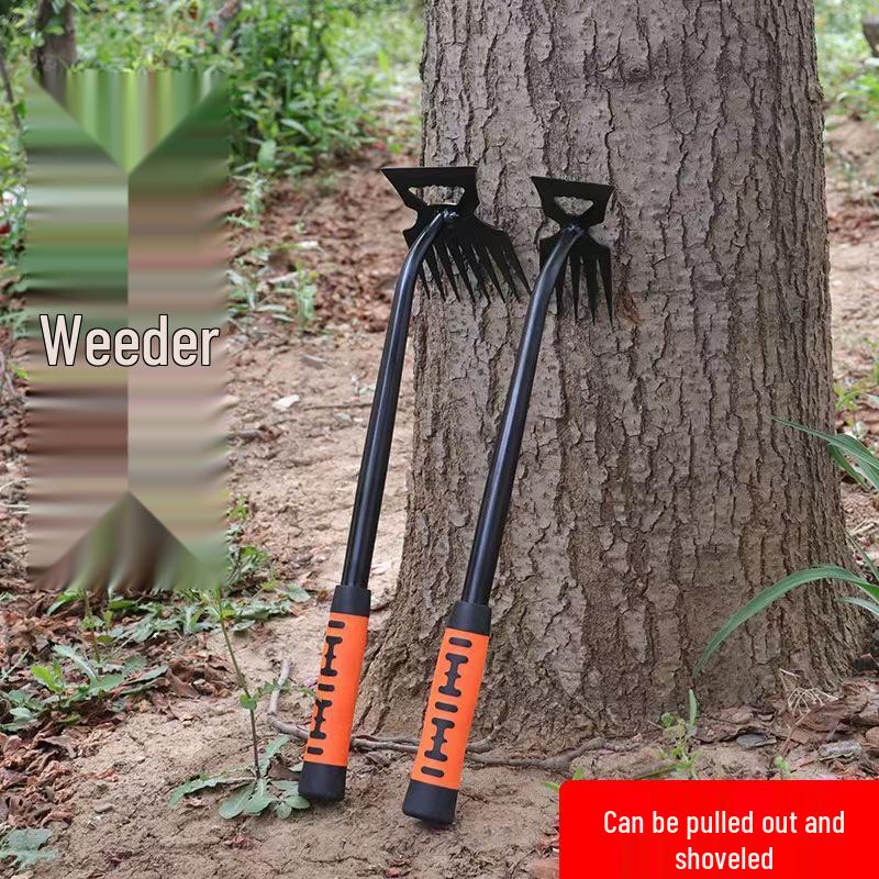 Manganese Steel Weeding Rake: Gardening Tool for Soil Loosening and Wild Vegetable Removal