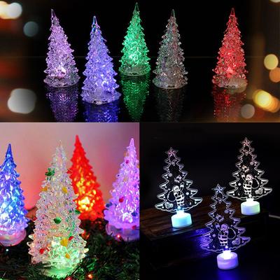 Christmas Tree Merry LED Color Changing Mini Christmas Xmas Tree Home Table Party Decor Charm