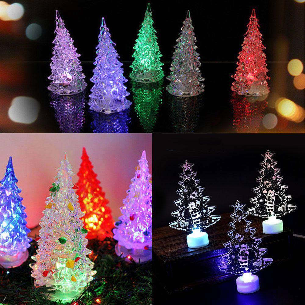 Frohe LED Farbwechsel Mini Weihnachtsbaum LED Elektronisches Spielzeug Haus Tisch Party Dekor Charme