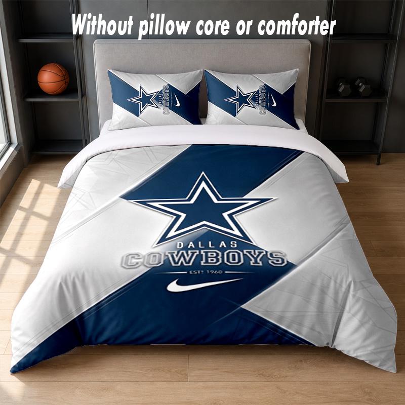 Dallas Cowboys Design Bett Bettwäsche Set 1 Bettbezug + 2 Kissenbezüge Weich Atmungsaktiv Haushalt Bettwäsche