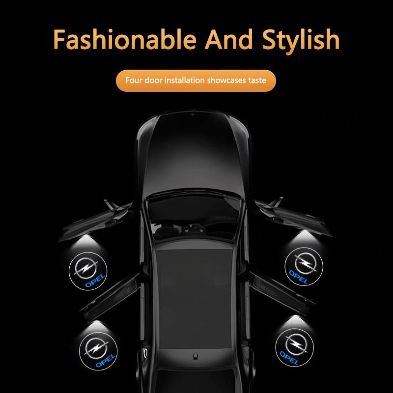2pcs LED Car Door Welcome Light Car Emblem Projector Light For Opel Astra G H J K F Corsa D Zafira B Insignia Mokka Regal