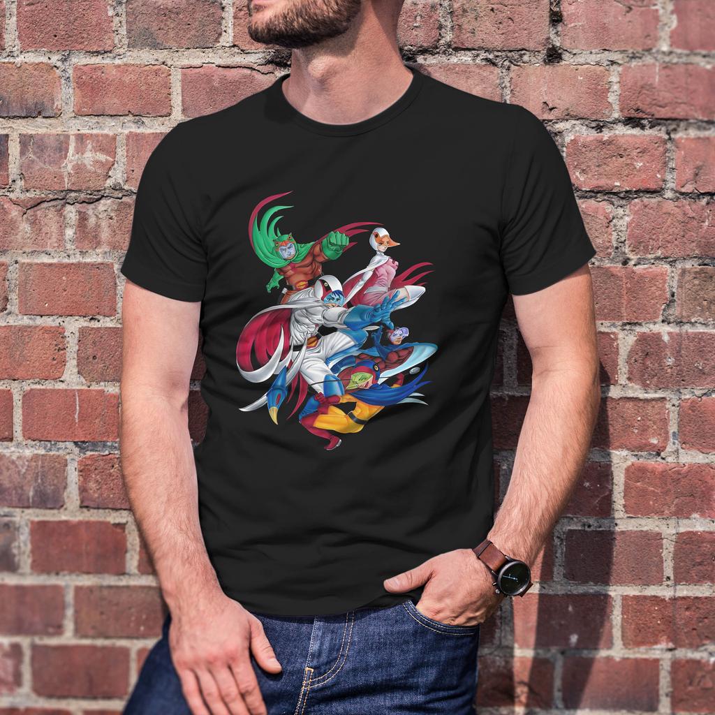 Gatchaman Mens Clothing Graphic Printing T Shirts Unisex Casual Comfort Cotton Vintage Round Neck Streetwear Tees Short Sleev...