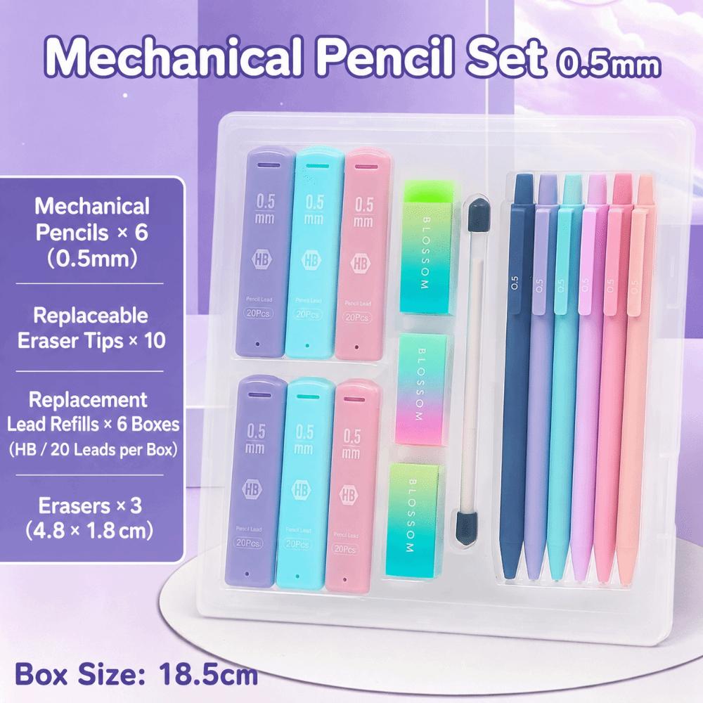 16pcs 0.5/0.7mm Mechanical Pencil Set HB Drafting Pencils Kit Automatic Pencils School Office