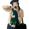 Autumn and Winter Scarves Women's Winter Big Braids Tassel Twist Knitted Wool Student Affordable Solid Color Versatile Warm Scarf