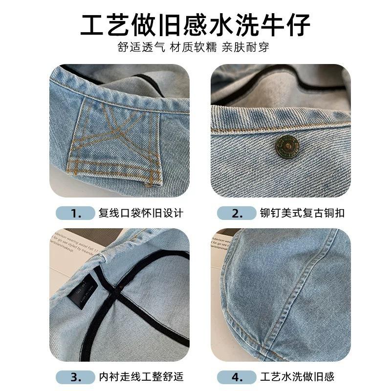 Octagonal Denim Beret Women's Autumn Hat Nostalgic Retro Big Head Circumference Summer Showing Face Small Painter Hat High Sense