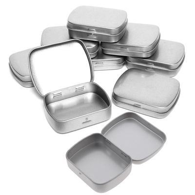 Small Hinged Metal Tin Lip Balm Beard Wax Cream Sweets Cosmetics Pills 6X4.6X1.5