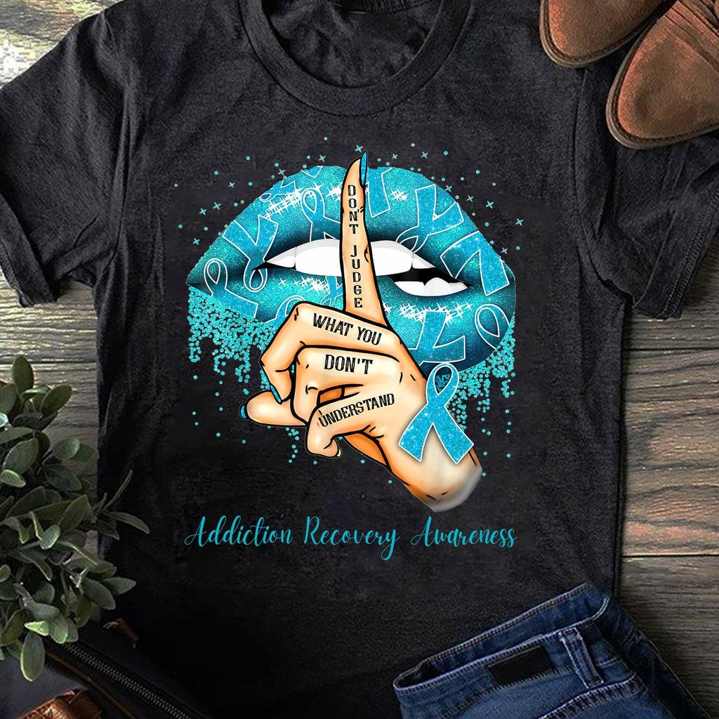 Addiction Recovery Awareness Shirt: Teal Ribbon Support Tee