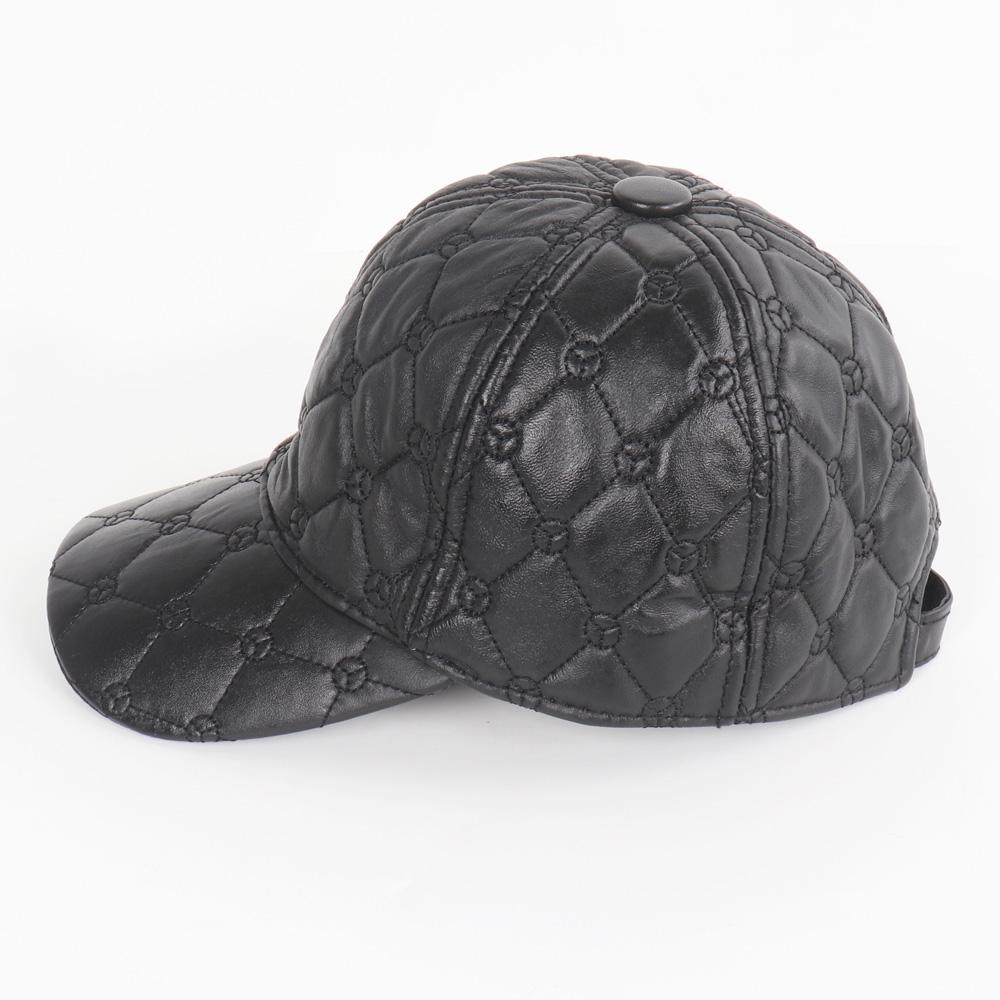 New Men Autumn Winter Real Sheepskin Leather Baseball Cap Quality Real Sheepskin Hat Unisex 100% Genuine Sheepskin Leather Hats