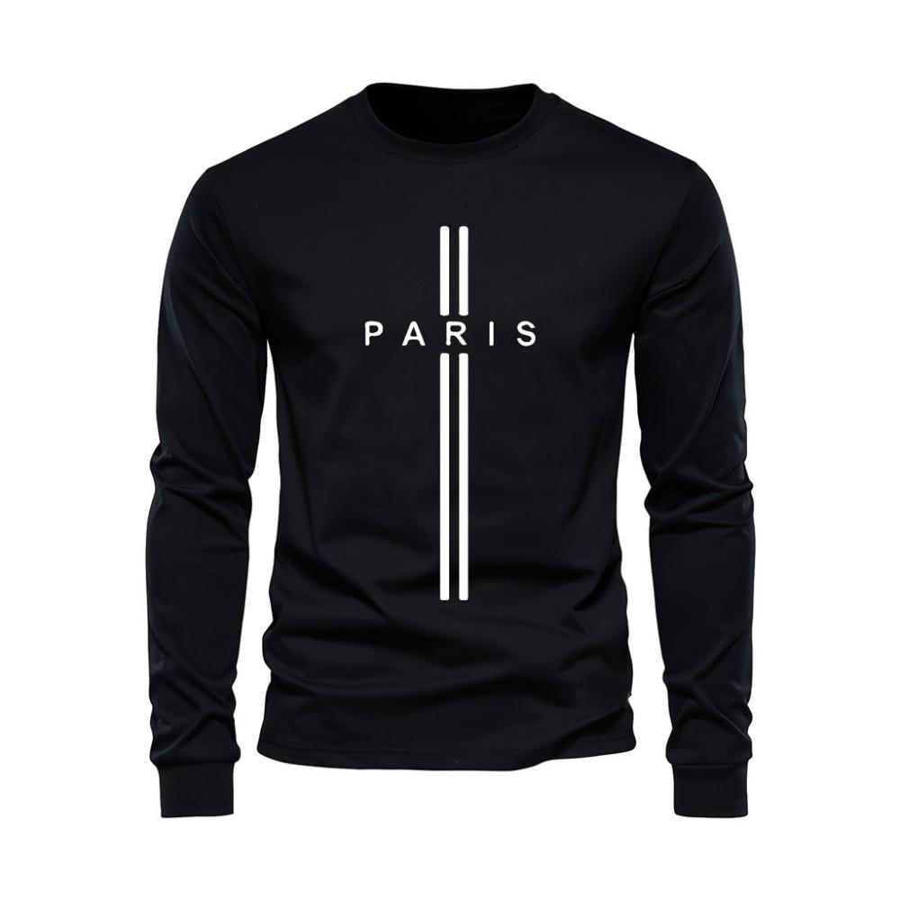 Men's Graphic Design Round Neck Long Sleeved Sports T-shirt