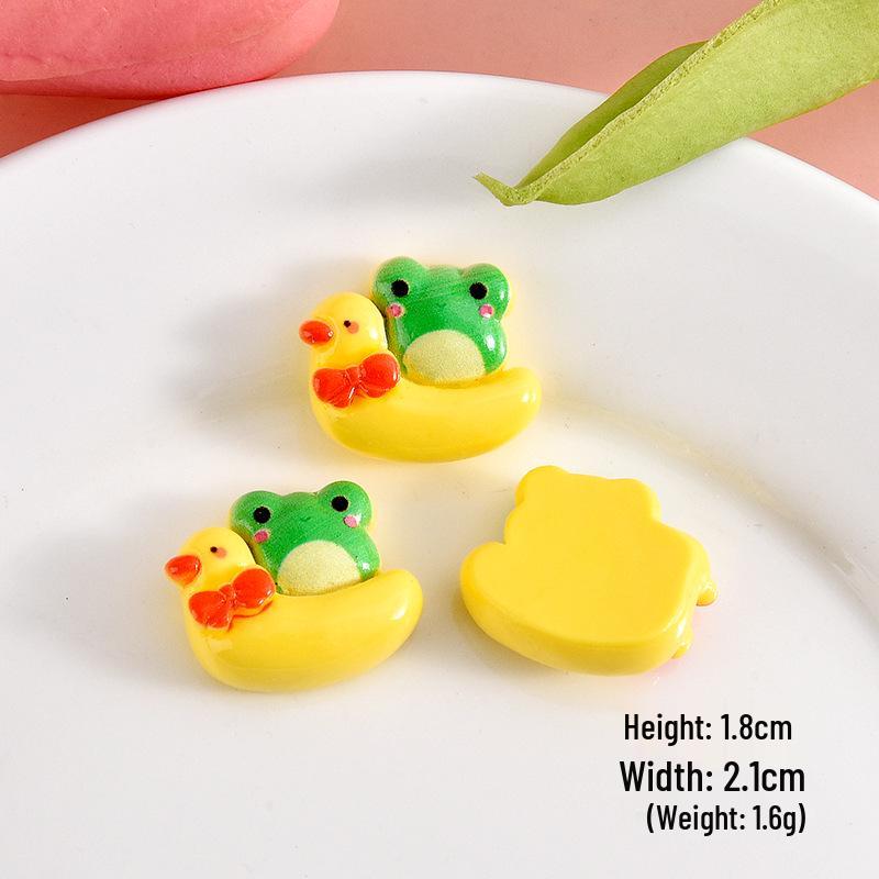 Cute Frog Summer Resin Charms: Cream Glue Accessories for Phone Cases, Refrigerator Magnets, and Crocs