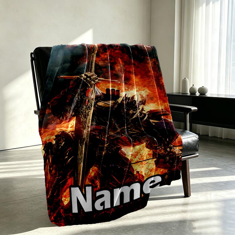 Custom Name Personalized Transformers Print Blanket, Home Decor, Bedroom, Sofa, Camping, Couch, Gifts for Birthday Christmas
