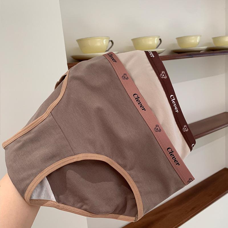 Chiloți de damă din bumbac cu talie mijlocie Alphabet Mirade Color Pantaloni triunghi moale, respirabili