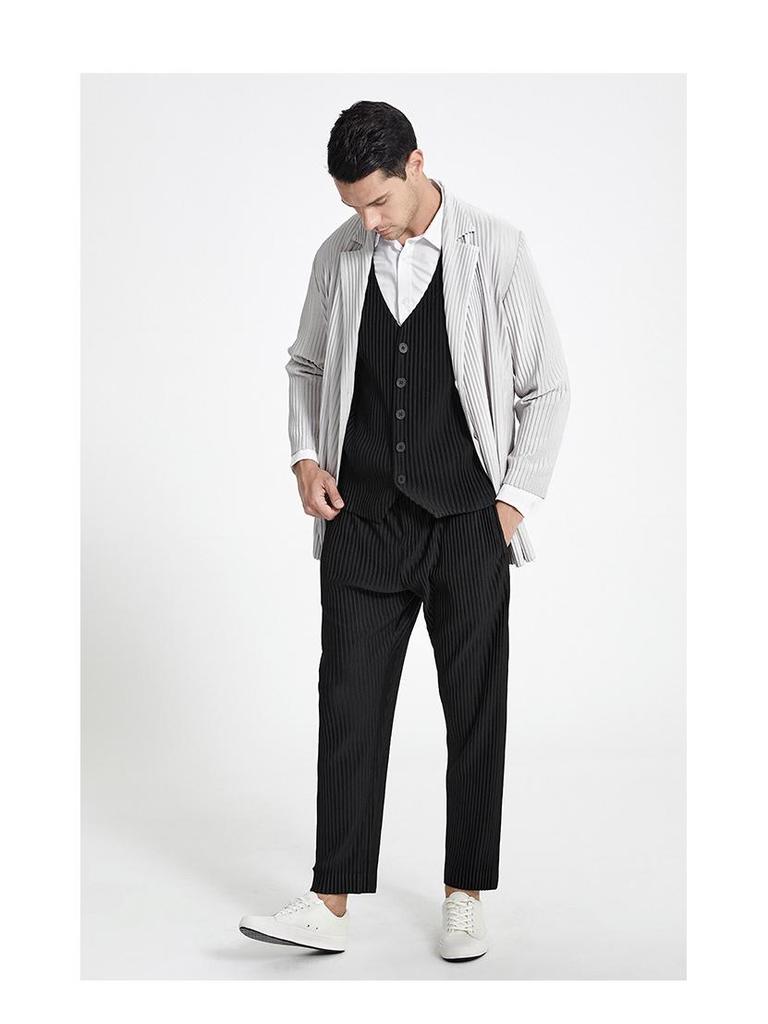 Men's Japanese-Style Loose Fit Pleated Casual Pants Summer 2021