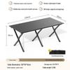 Jundingying 120*60 Black Carbon Steel Portable Roll-Up Camping Table