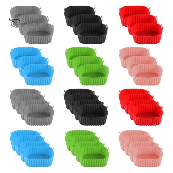 Air Fryer Grease Catcher Silicone Basket Non-Stick BPA-Free Baking Pan with Handles Non-stick Insert Dishwasher Oven Safe Even Heat Distribution