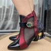 Women's Spring and Summer Thin Breathable Hollowed Out Mesh Sandals Thick Heel Versatile Cool Boots Women's Middle Boots