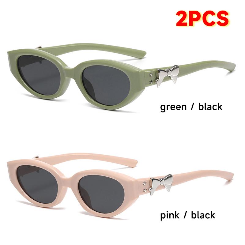 Fashion Cat Eye Sunglasses Women High Quality Uv400 Sunglass Retro Eyewear Bow Embellishment Brand Designer Sun Glasses