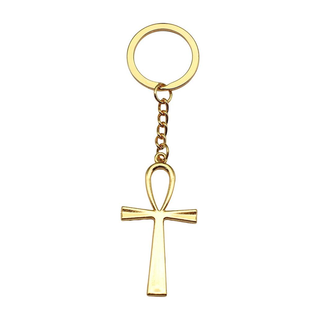Portachiavi con Ciondolo Croce Ankh Amuleto Egiziano Portachiavi Anello 28mm