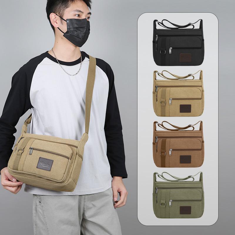 Durable Canvas Crossbody Bag with Multiple Pockets – Stylish & Practical Shoulder Bag for Men and Women