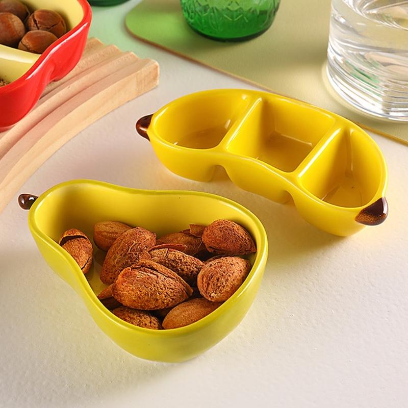 Practical Ceramic Fruit Shape Appetizer Plate Heat Resistant Ceramic Texture Suitable for Home Kitchens and Party Use