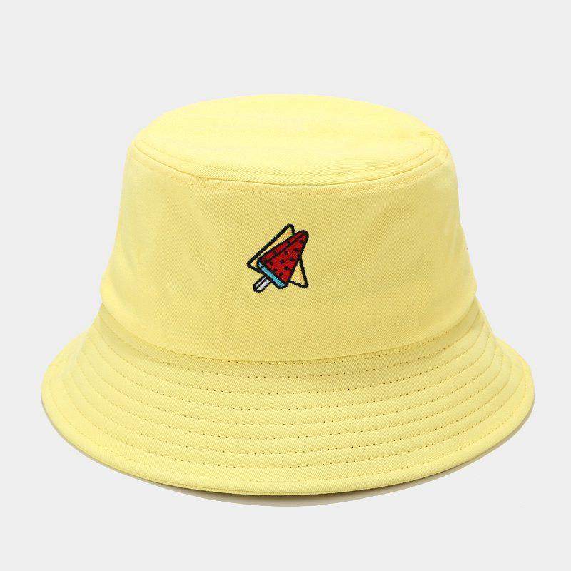 Panama Bucket Hat Fruit Strawberry Embroidered Fishing Cap Men Women Travel Beach Sun Hats