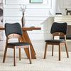 2-Piece Set Dining Chairs with Butterfly Backrest, Wooden Chairs with Upholstered Seat, Chairs for Dining Room Living Room, Chairs Only Without Table