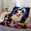 1pc Dog Printing Lightweight Flannel Blanket, Comfortable and Warm Blanket, for Camping Sofa Bed and Couch Office, In All Seasons