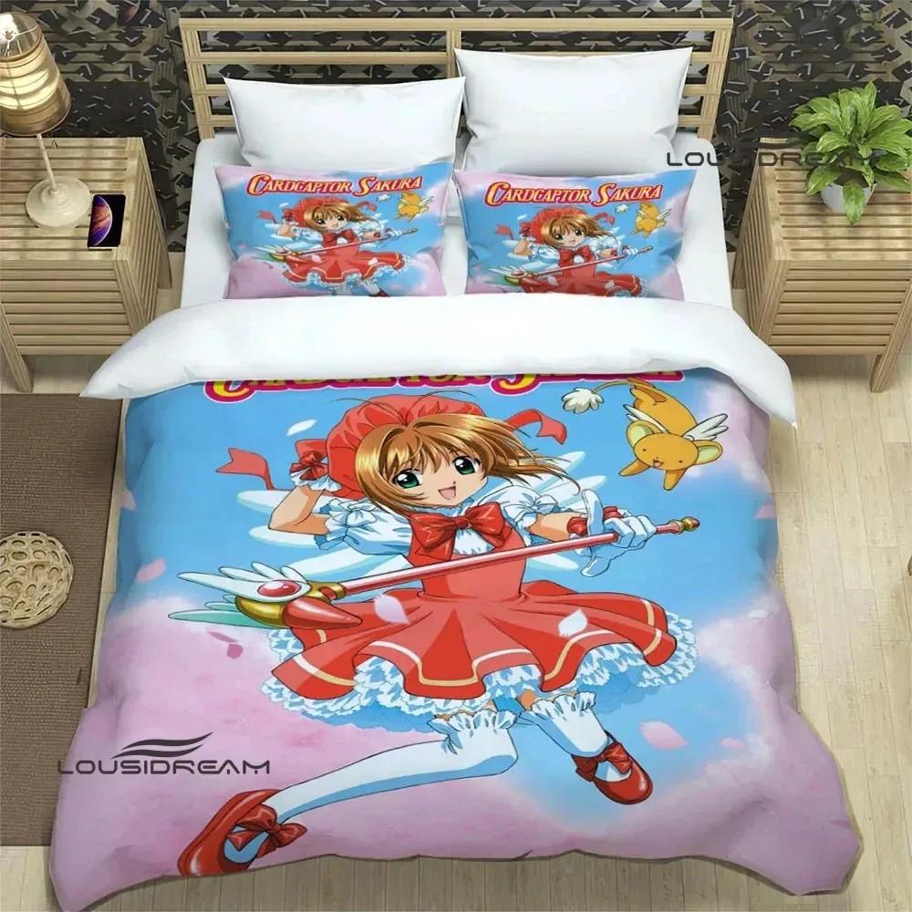 3D Print Anime Card Captor Sakura Bedding Set Double Twin King Duvet Cover Comforter Pillowcase Boys Girls Adults Bedroom