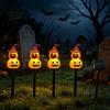 Festive Outdoor Lighting 4Pcs/Set Halloween Solar Ghost Stake Light, 4-in-1 Pumpkin with LED Lights Lights, Waterproof Decorative Lamp for
