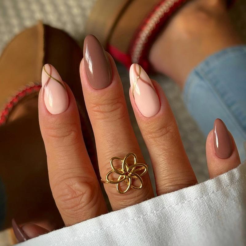 Europäische und amerikanische Gradient Pfirsichblüten Ballett Kurze Nagelspitzen