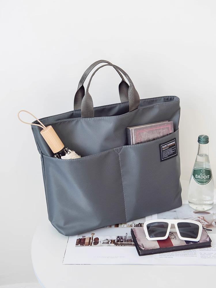 

Computer Bag Handheld Horizontal Oxford Canvas Briefcase Fashion Large-capacity Go Out To Work Shoulder Handbag 2025 New L серый
