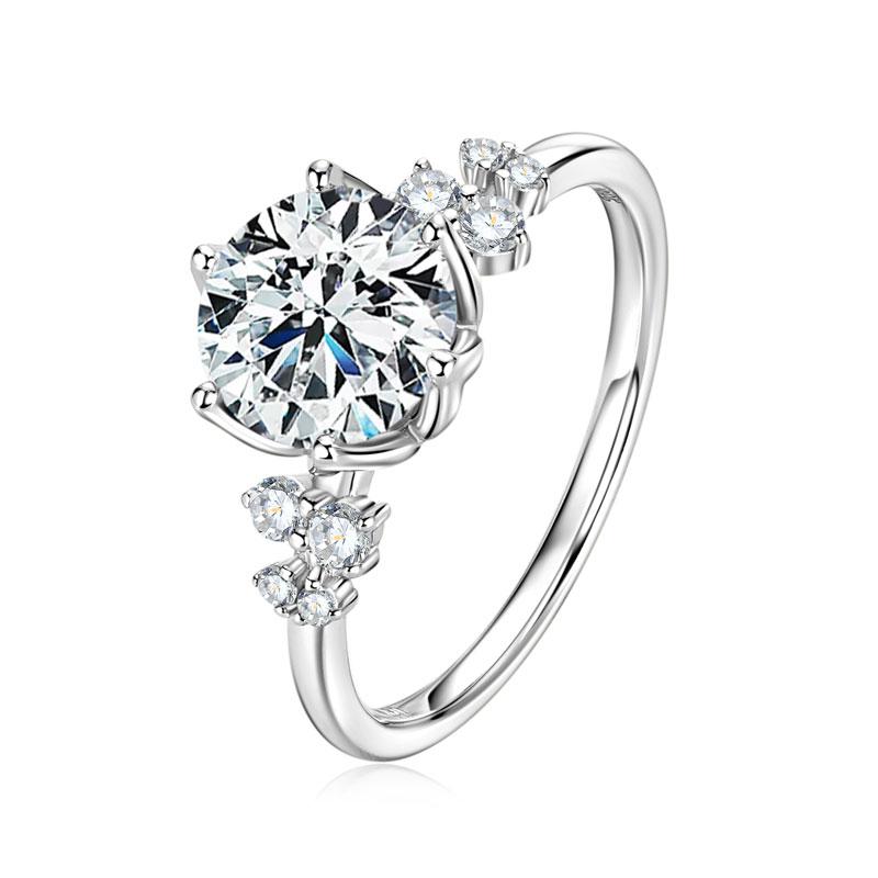 Anziw 8mm 2.0ct D Moissanite Ring for Women 18k Gold Plated 925 Sliver Engagement Wedding Rings Finger Promise Jewelry 2025 New