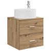 Wall Mounted Washstand Artisan Oak 49.5 X 44.5 X 65.5 Cm